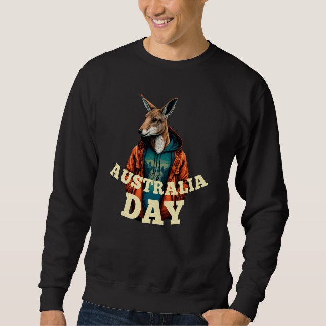 Australia Day  Australian Kangaroo Vintage Sweatshirt (Vorderseite)