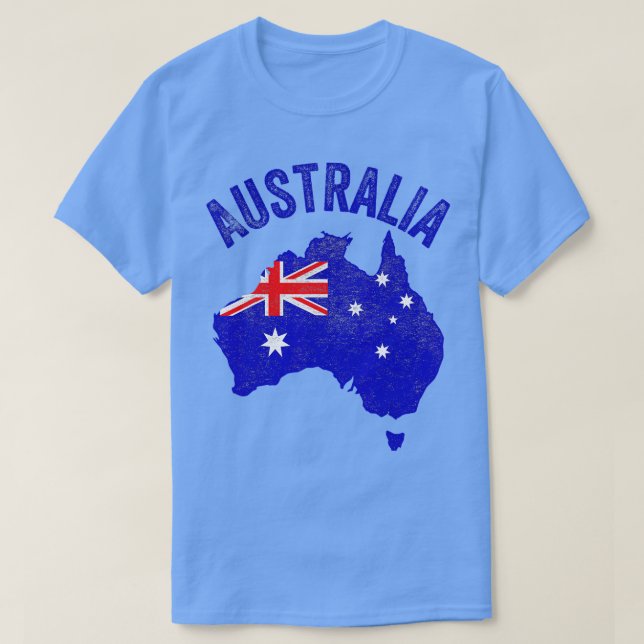 Australia Day Funny Australian Map Flag Patriotic T-Shirt (Design vorne)