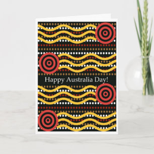 Australia Day Greeting Card, Aboriginal Dot Design Karte
