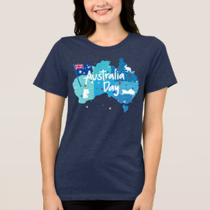 Australia Day Schimmerkarte Damen Tri-Blend T-Shir Shirt