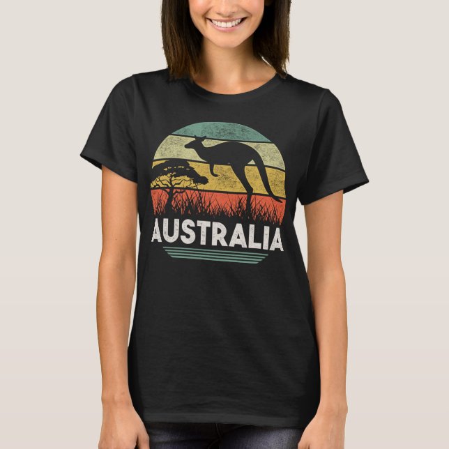 Australia Day Shirt Funny Australian Kangaroo Vint (Vorderseite)