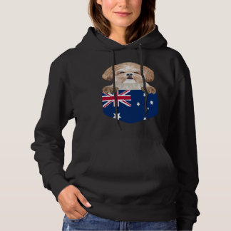Australia Flag Shih Tzu Dog In Pocket Hoodie