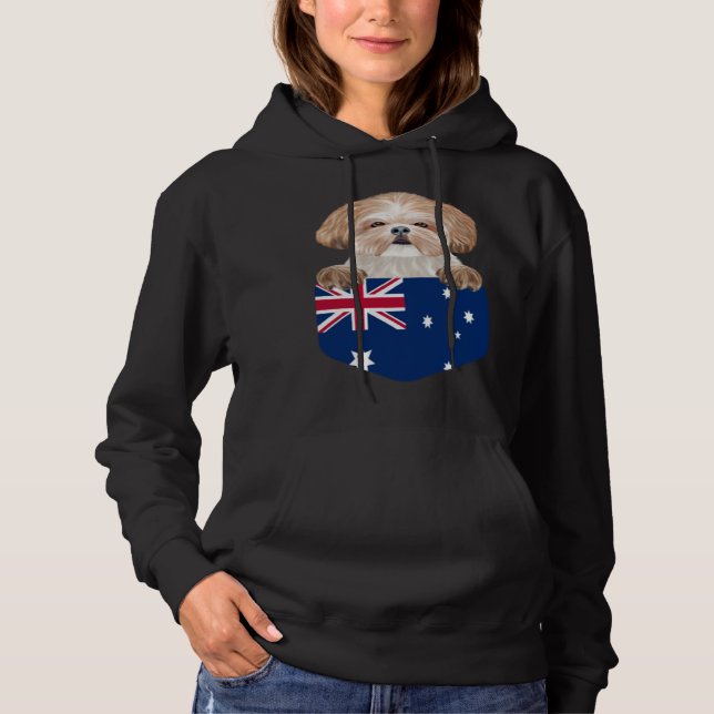 Australia Flag Shih Tzu Dog In Pocket Hoodie (Vorderseite)