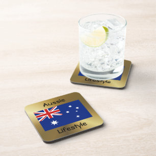 Australia Flag+Text Coaster Untersetzer