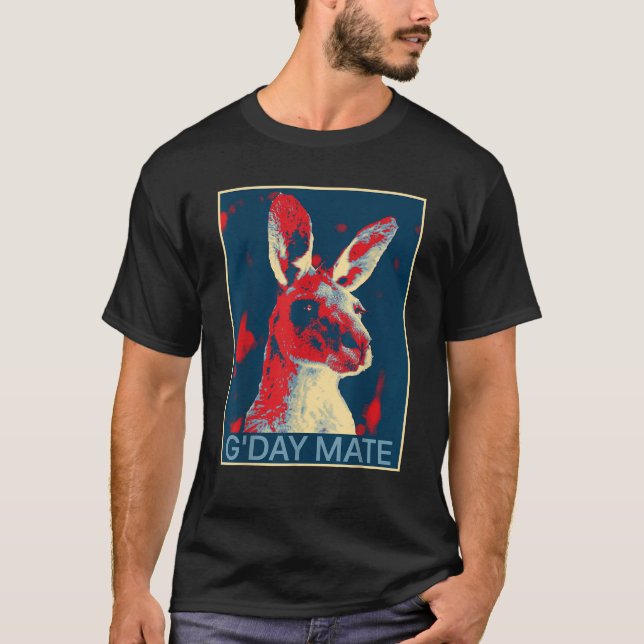 Australia G Day Mate Funny Kangaroo Australian Sym T-Shirt (Vorderseite)