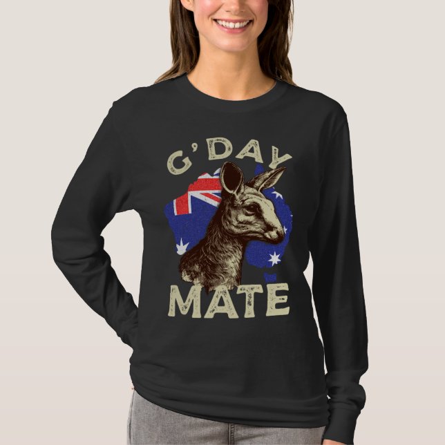 Australia G day Mate Kangaroo Aussie Australian Fl T-Shirt (Vorderseite)