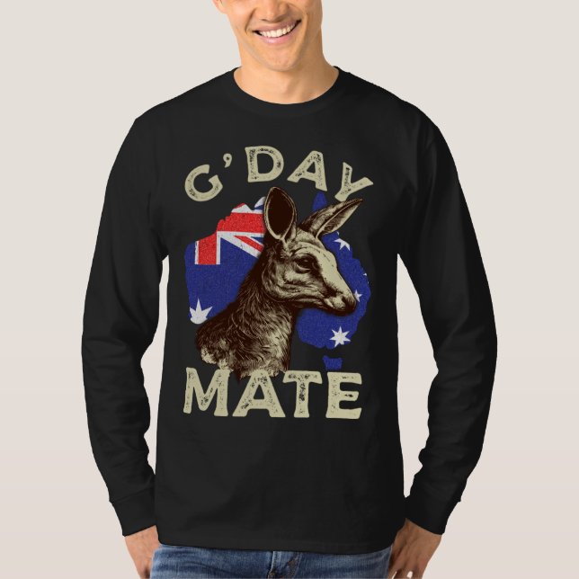 Australia G day Mate Kangaroo Aussie Australian Fl T-Shirt (Vorderseite)
