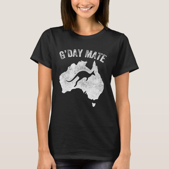 Australia G Day Mate   Kangaroo Australian Symbol T-Shirt (Vorderseite)