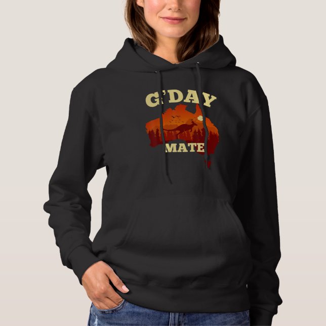 Australia G'Day Mate   Australian Flag Aussie Map Hoodie (Vorderseite)