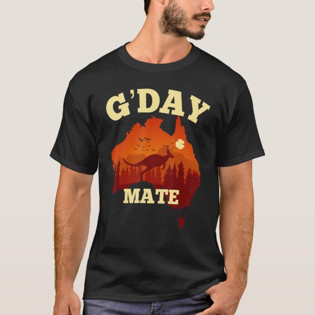 Australia G'Day Mate   Australian Flag Aussie Map T-Shirt (Vorderseite)