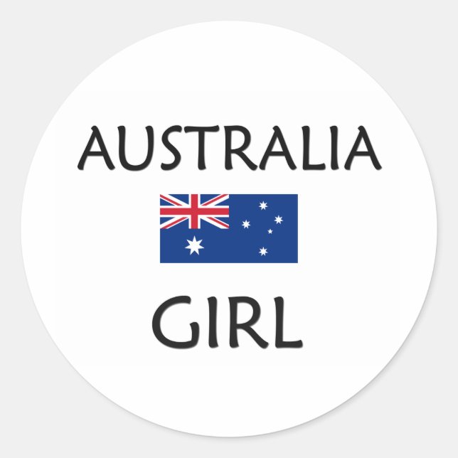 AUSTRALIA GIRL RUNDER AUFKLEBER (Vorderseite)