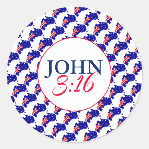 AUSTRALIA Gott so liebte die Welt Johannes 3:16 Runder Aufkleber