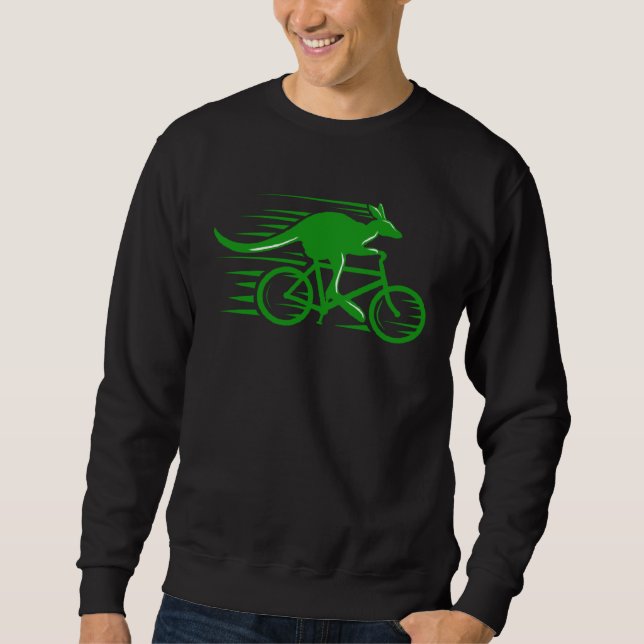 Australia Kangaroo Cyclist Cycling Biking  Summer Sweatshirt (Vorderseite)