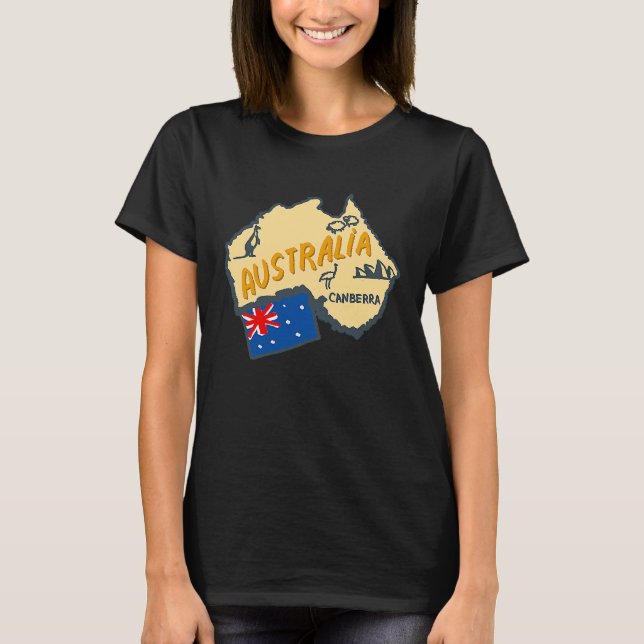 Australia Marking Flags Koala Boomerang Canberra T-Shirt (Vorderseite)