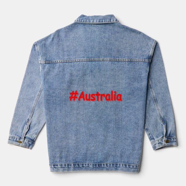 "#Australia" Niedliches Design. Jetzt kaufen Jeansjacke (Rückseite)