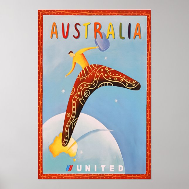 Australia Print Travel Poster Australian Art (Vorne)