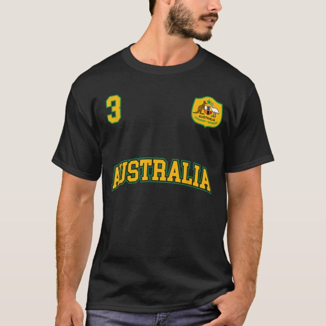 Australia Soccer  No 3 Back Australian Sportseam f T-Shirt (Vorderseite)