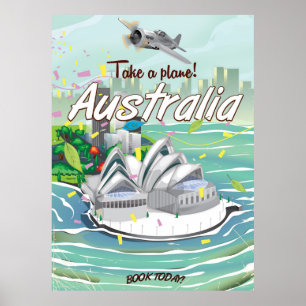 Australia Sydney vintage travel poster