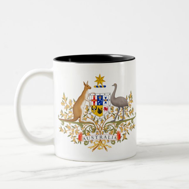 Australia-Wappen Zweifarbige Tasse (Links)