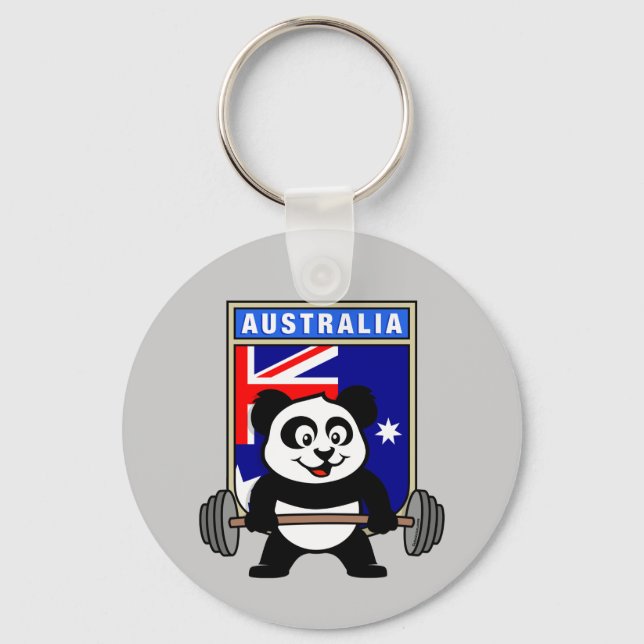 Australia Weightlifting Panda Schlüsselanhänger (Vorderseite)