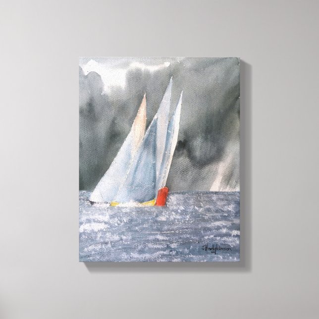 AUSTRALIA YACHT RACE WATERCOLOR LEINWANDDRUCK (Vorderseite)