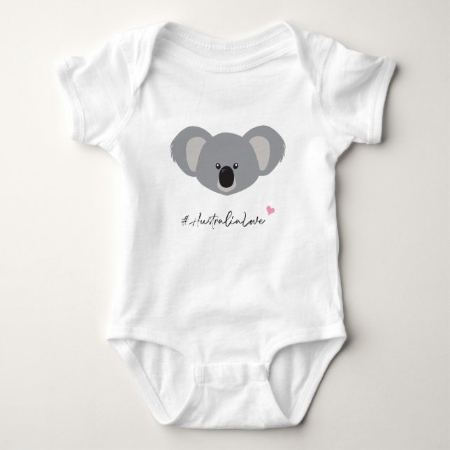 #AustraliaLove Koala Illustration für Wohltätigkei Baby Strampler (Vorderseite)