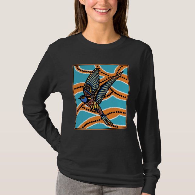 Australian Aborginial Artwork  Bird of Paradise T-Shirt (Vorderseite)