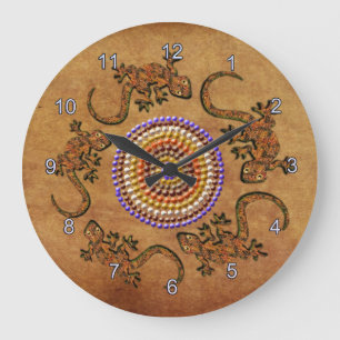 Australian Aboriginal Art Gift Große Wanduhr
