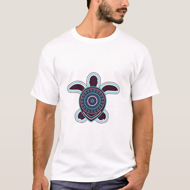 Australian Aboriginal Art Turtle T-Shirt (Vorderseite)