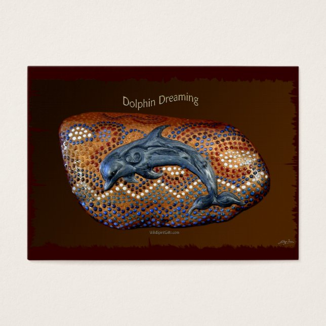 Australian Aboriginal Dolphin Art ACEO Biz Cards (Vorderseite)