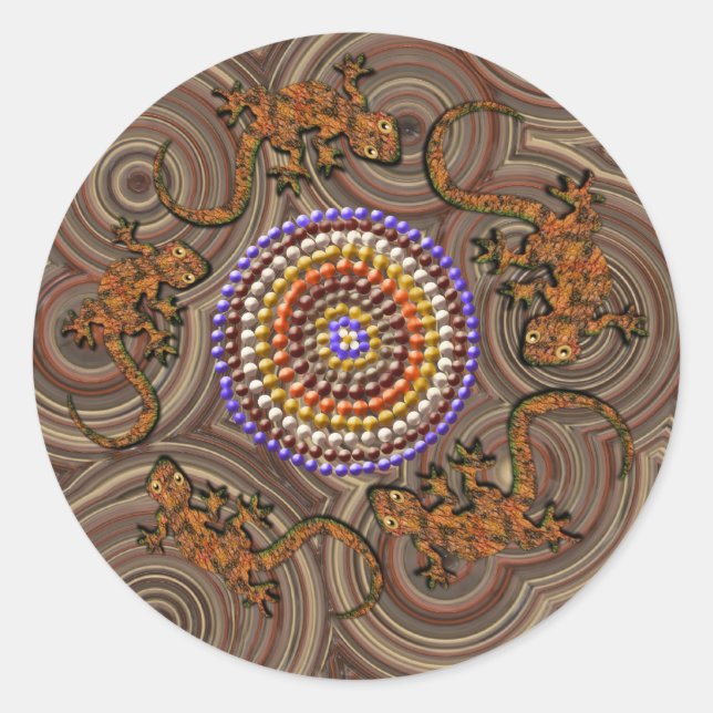 Australian Aboriginal Style Desk Art Stickers (Vorderseite)