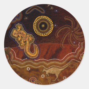Australian Aboriginal Style Desk Art Stickers