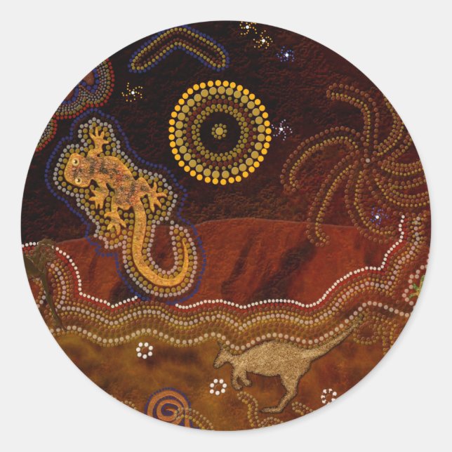 Australian Aboriginal Style Desk Art Stickers (Vorderseite)