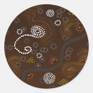 Australian Aboriginal Style Desk Art Stickers
