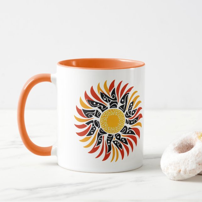 Australian Aboriginal Sunshine Art Tasse (Mit Donut)