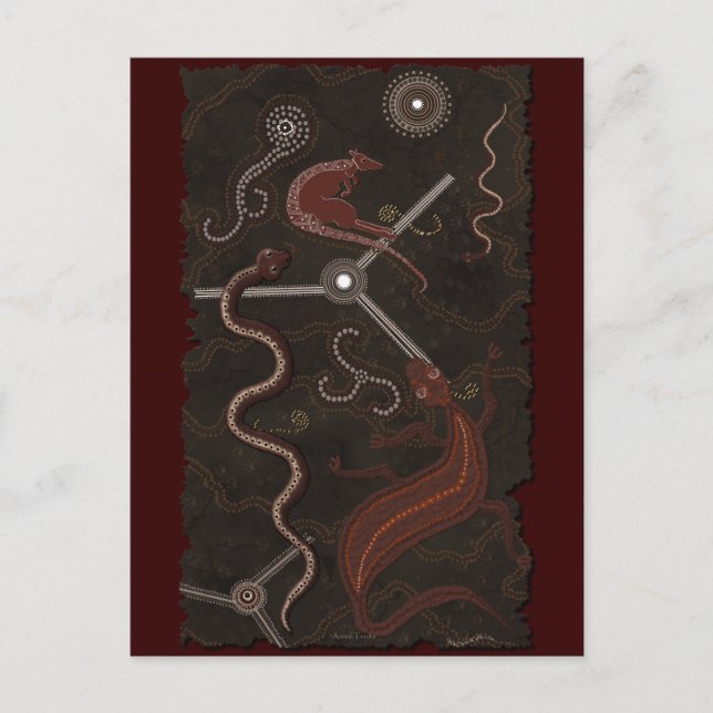 Australian Aboriginal Wüste Art Postkarte (Vorderseite)