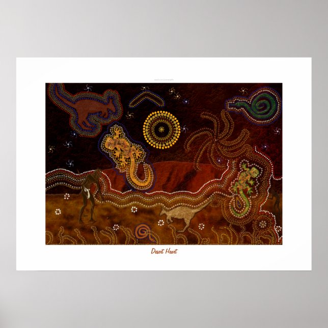 Australian Aboriginal Wüste Heart Poster (Vorne)