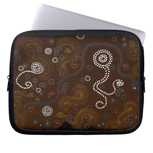 Australian Aborigine Art Desert Snake, Waterholers Laptopschutzhülle (Vorderseite)