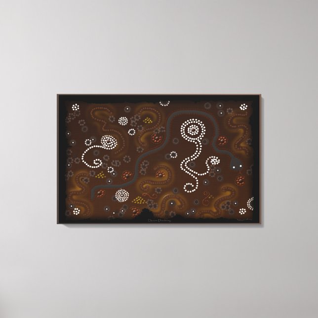 Australian Aborigine-style Outback Wüste Art Leinwanddruck (Vorderseite)
