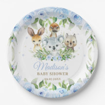 Australian Animals Blue Floral Boy Baby Showdusche