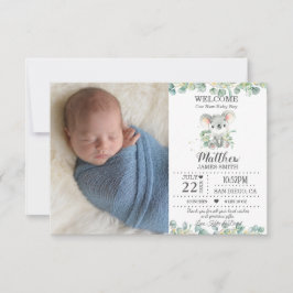 Australian Animals Greenery New Baby Fotos Birth Ankündigung