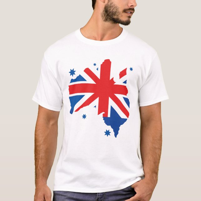 Australian. Australian flag & Australian map. T-Shirt (Vorderseite)