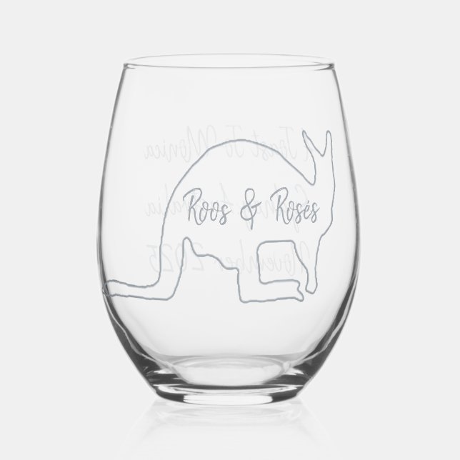 Australian Bachelorette Party Stemless Wine Glass Weinglas Ohne Stiel (Vorderseite)