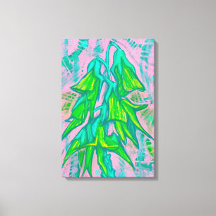 Australian Bird Blume, Tropical Floral Malerei Leinwanddruck