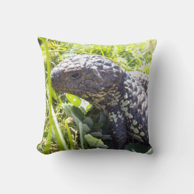 Australian Blue Tongue Lizard, Lounge Cushion. Kissen (Vorderseite)