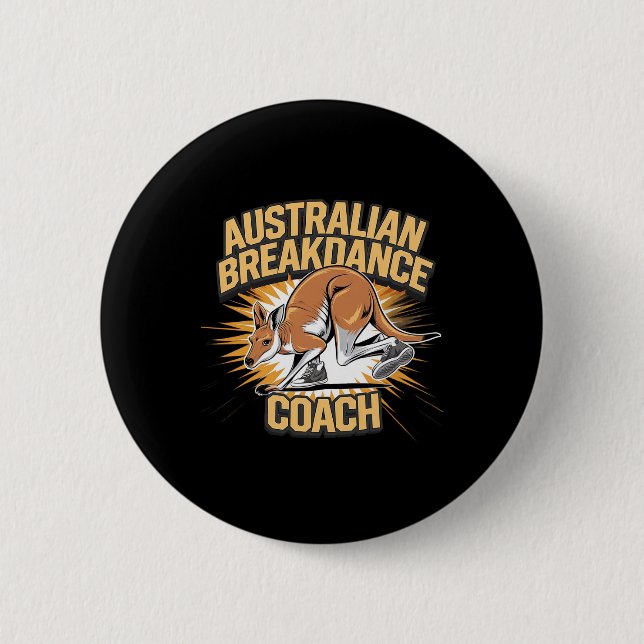 Australian Breakdance Coach 2025 - Funny Kangaroos Button (Vorderseite)