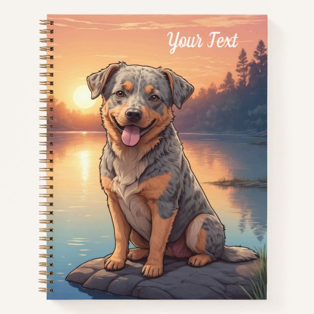 Australian Cattle Dog am See Notizbuch (Vorderseite)
