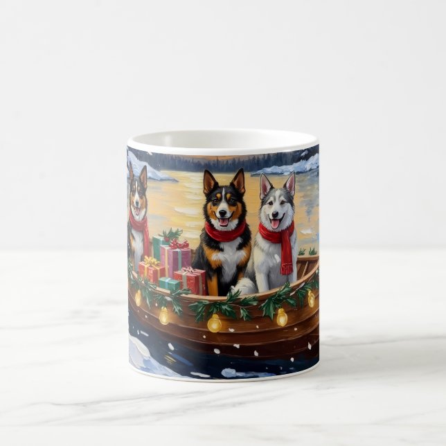 Australian Cattle Dog Christmas Boat Holiday Kaffeetasse (Mittel)
