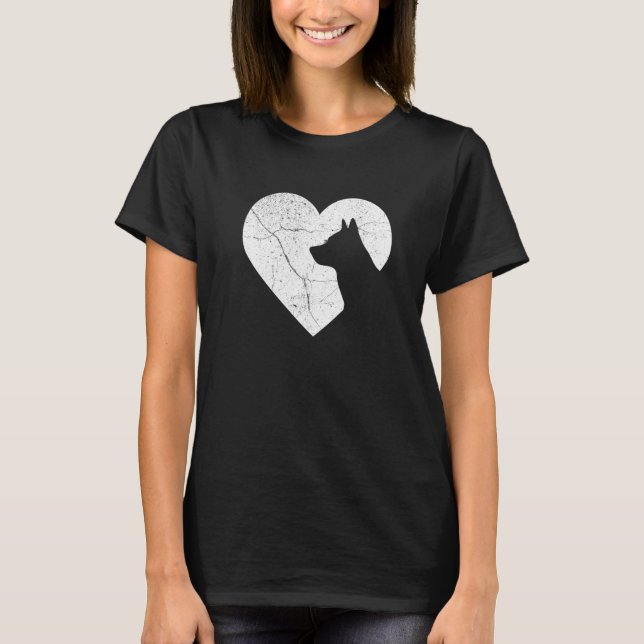 Australian Cattle Dog Funny Heart Valentines Day D T-Shirt (Vorderseite)