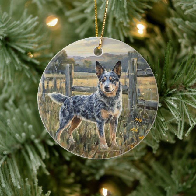 Australian Cattle Dog Keramik Ornament (Baum)